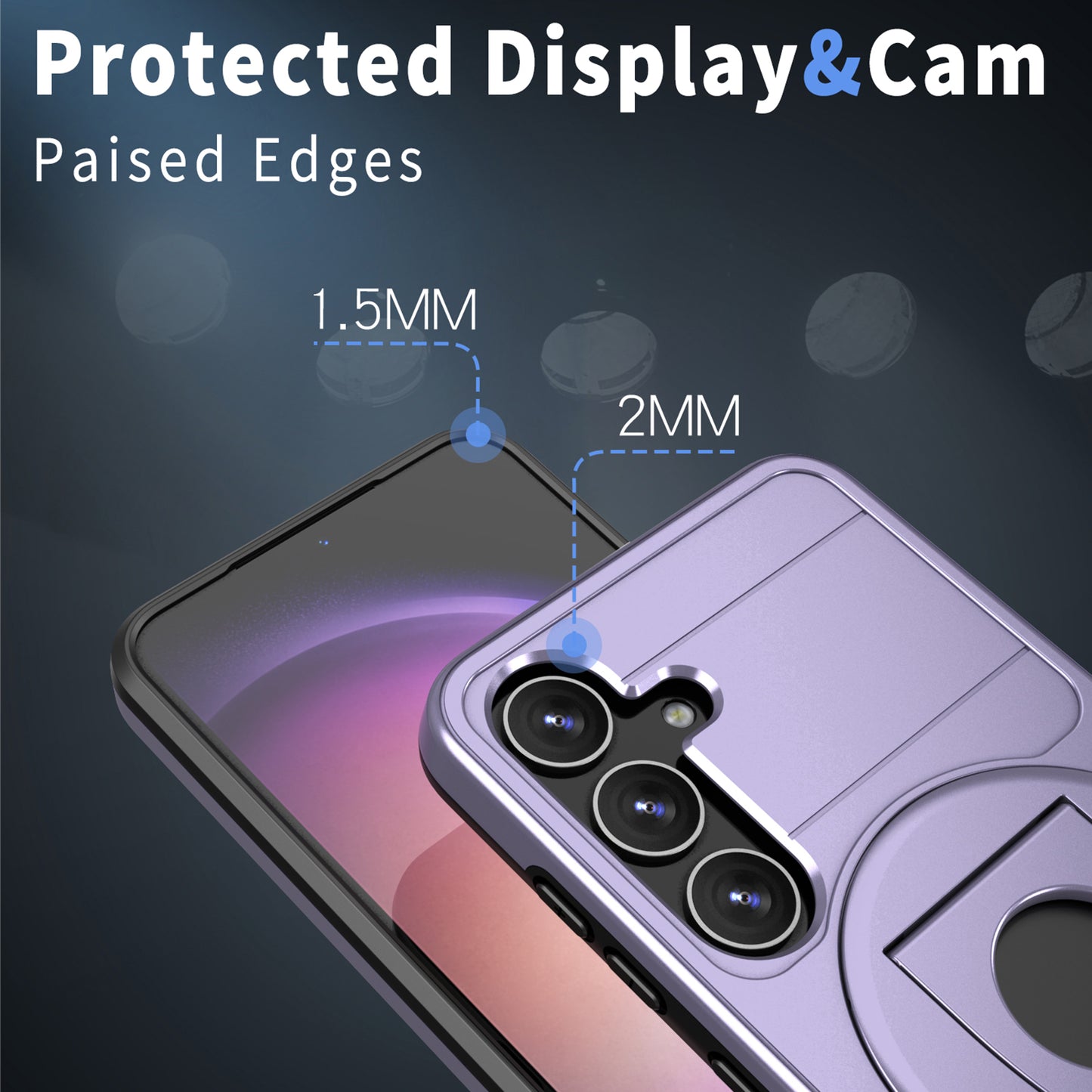 For Samsung Galaxy S24+ Phone Case Magnetic Kickstand Cover Compatible with MagSafe - Purple