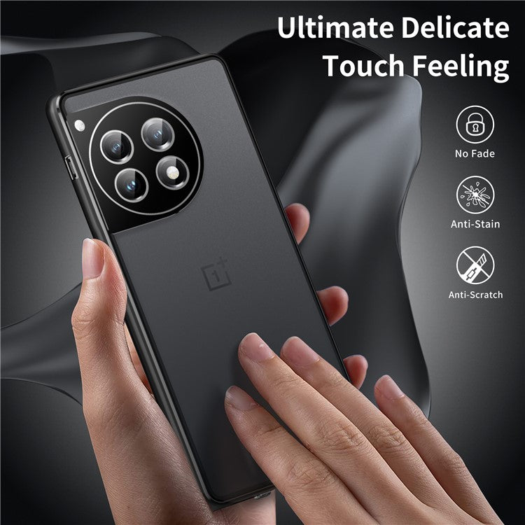 For OnePlus 12 5G Tempered Glass Case Security Lock Full Body Protection Phone Cover - Black