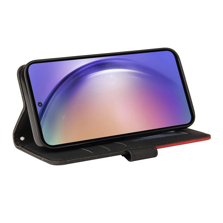 KT Leather Series-1 For Samsung Galaxy A55 5G Case PU Leather Phone Cover with Wallet - Black