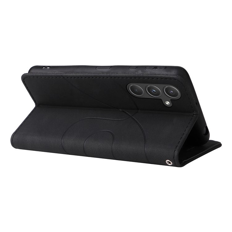 KT Leather Series-1 For Samsung Galaxy A55 5G Case PU Leather Phone Cover with Wallet - Black