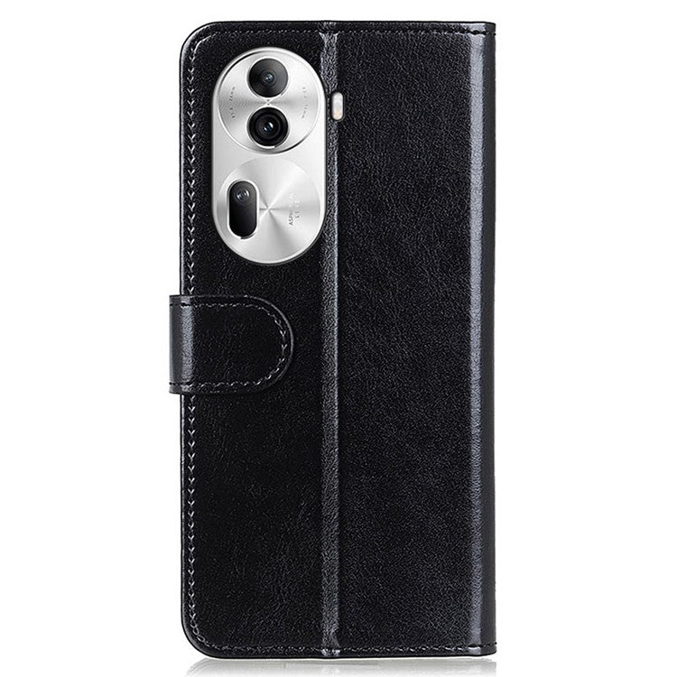 Phone Case for Oppo Reno11 Pro 5G (Global) / Reno11 (China) 5G Crazy Horse Texture Wallet Leather Cover - Black