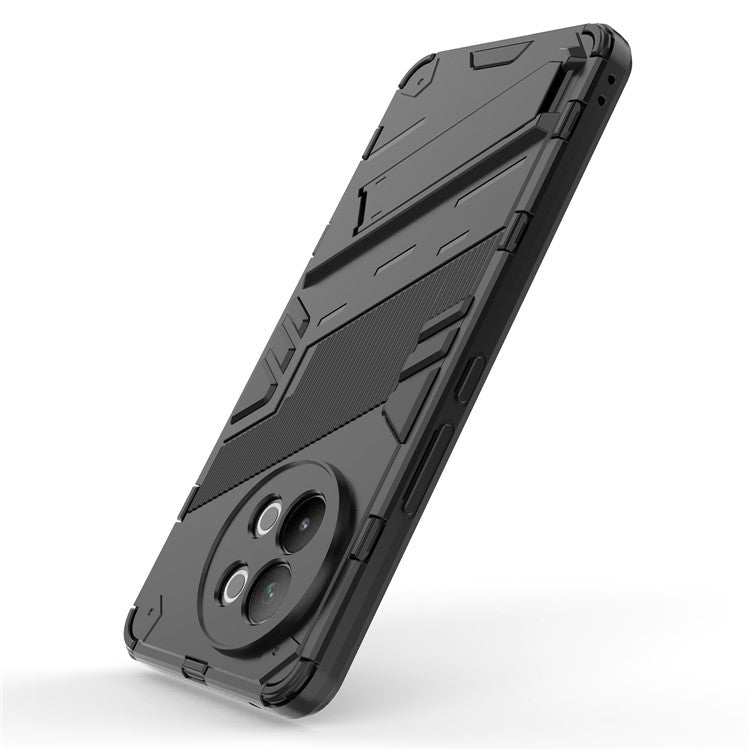 TPU+PC Phone Case for vivo S18e 5G Hidden Kickstand Back Cover - Black