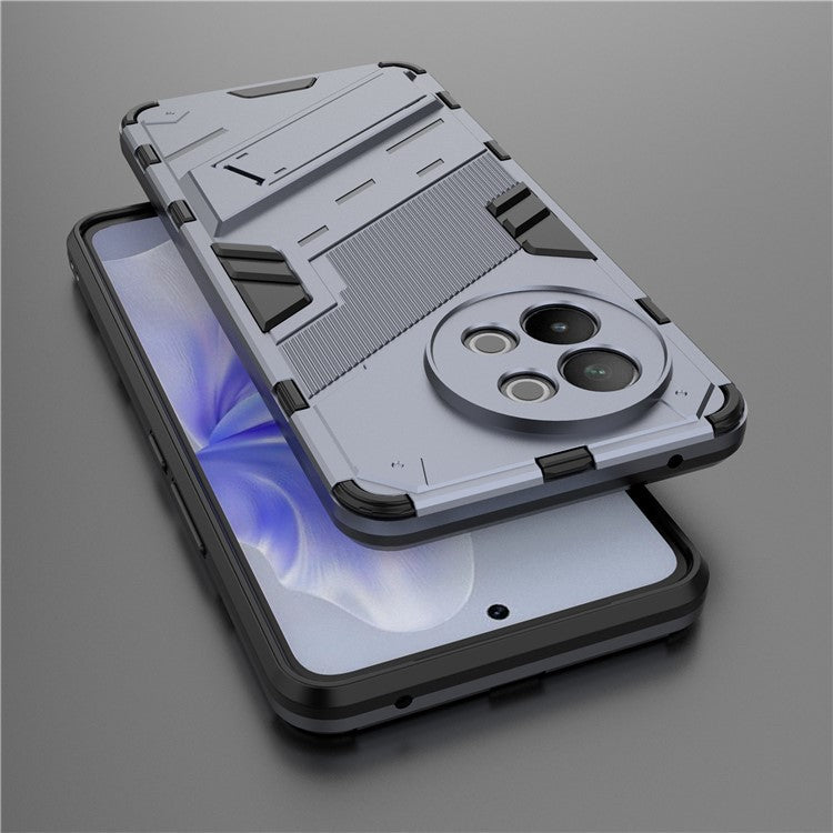 TPU+PC Phone Case for vivo S18e 5G Hidden Kickstand Back Cover - Dark Blue