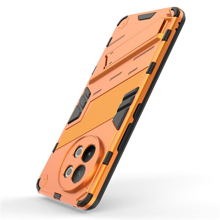 TPU+PC Phone Case for vivo S18e 5G Hidden Kickstand Back Cover - Orange