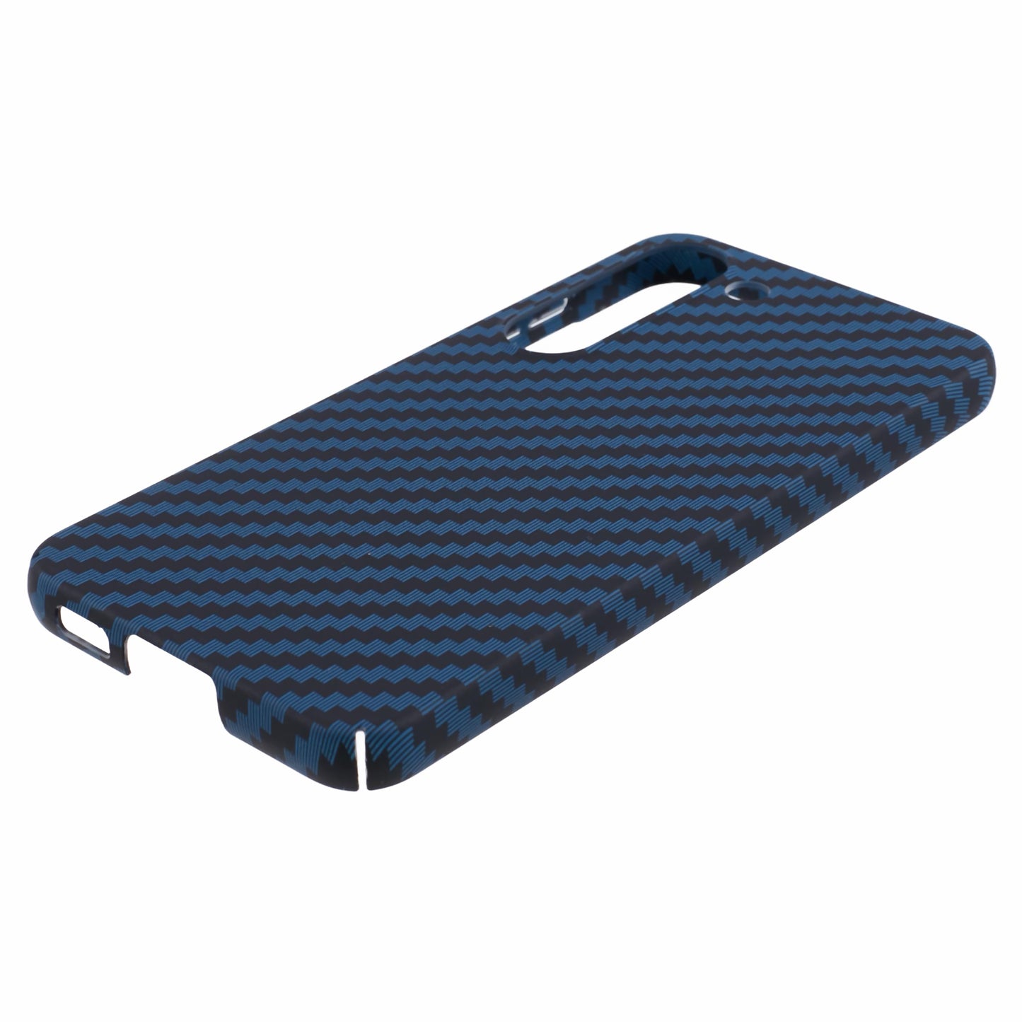 For Samsung Galaxy S24 Case Carbon Fiber Texture Splicing PC Phone Cover - Blue