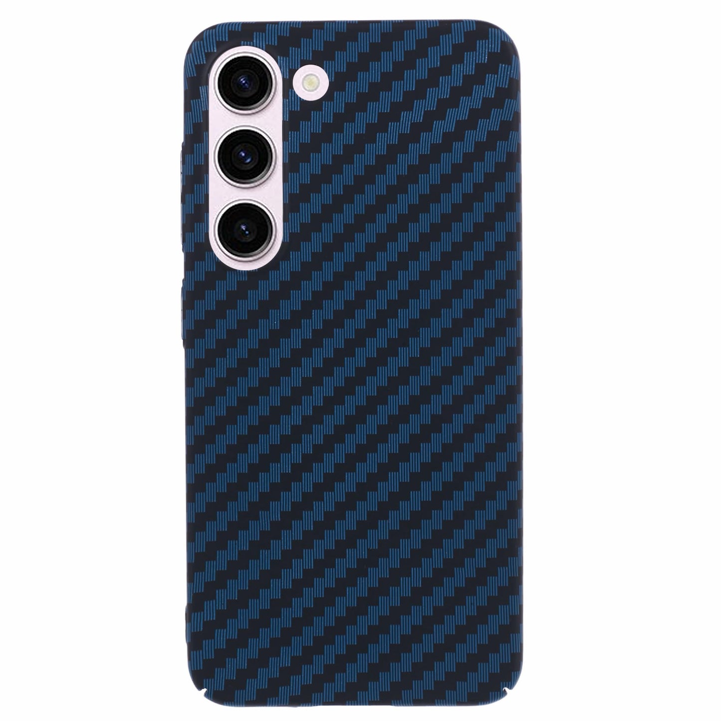 For Samsung Galaxy S24+ PC Case Carbon Fiber Texture Protective Phone Cover - Blue