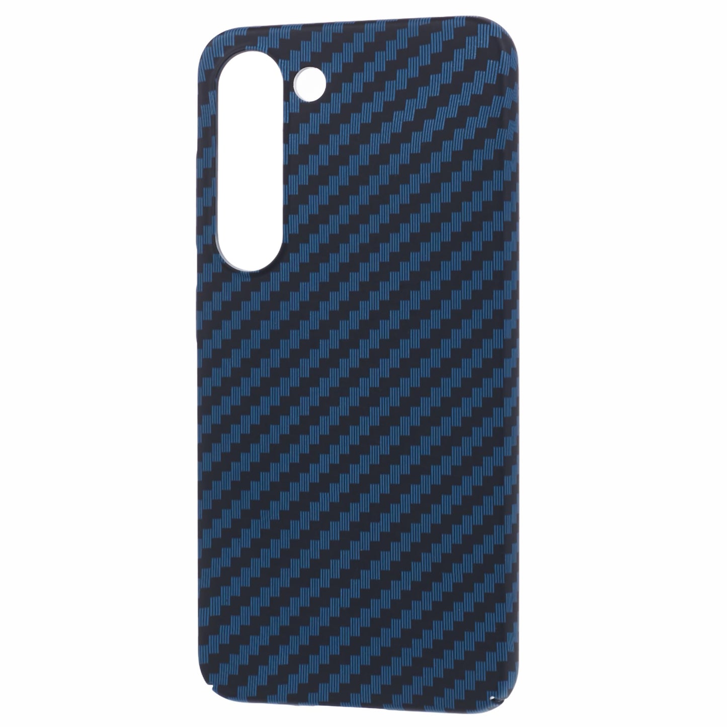 For Samsung Galaxy S24+ PC Case Carbon Fiber Texture Protective Phone Cover - Blue