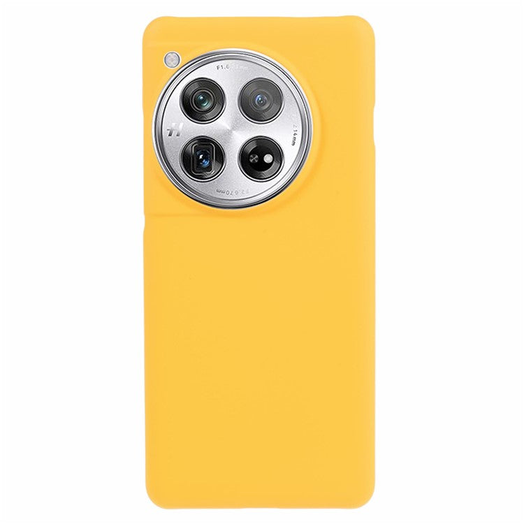 For OnePlus 12 5G Hard PC Case Anti-fingerprint Rubberized Phone Shell - Yellow