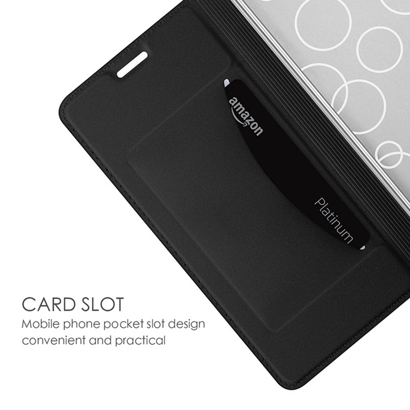 For Samsung Galaxy S24 Phone Stand Case Card Holder PU Leather Cell Phone Cover - Black