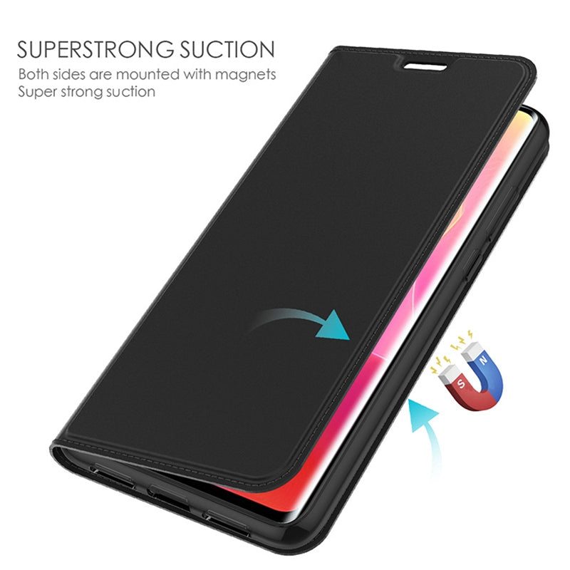 For Samsung Galaxy S24 Phone Stand Case Card Holder PU Leather Cell Phone Cover - Black