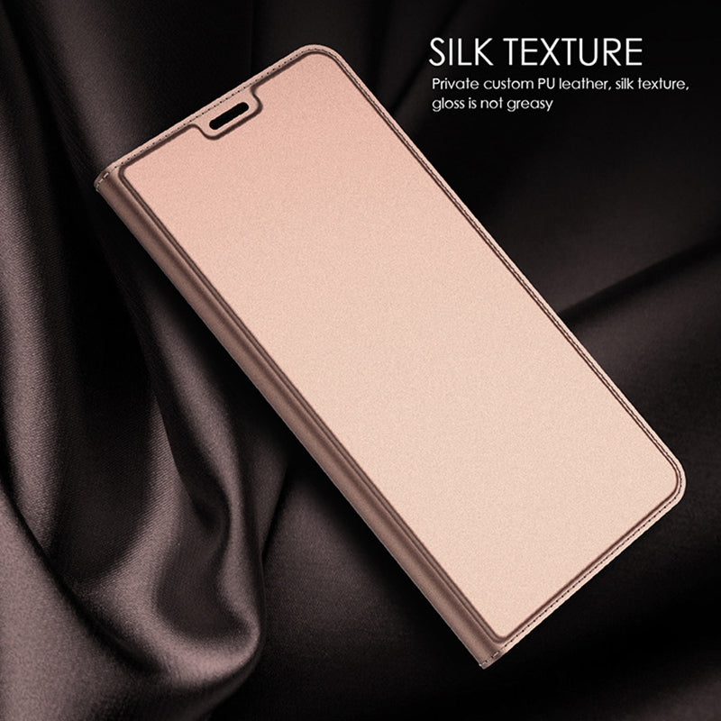 For Samsung Galaxy S24 Phone Stand Case Card Holder PU Leather Cell Phone Cover - Rose Gold