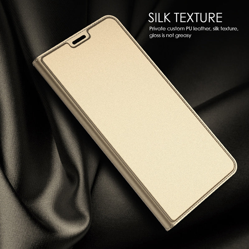 For Samsung Galaxy S24 Phone Stand Case Card Holder PU Leather Cell Phone Cover - Gold