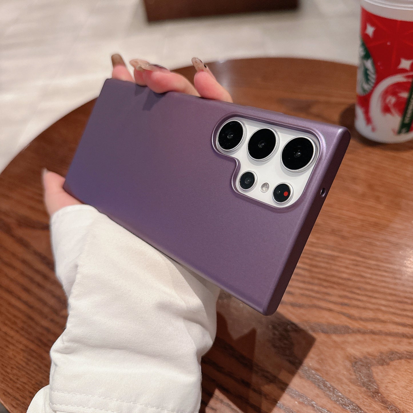VOERO For Samsung Galaxy S24 Ultra Cell Phone Case Rubberized PC Mobile Phone Cover - Purple
