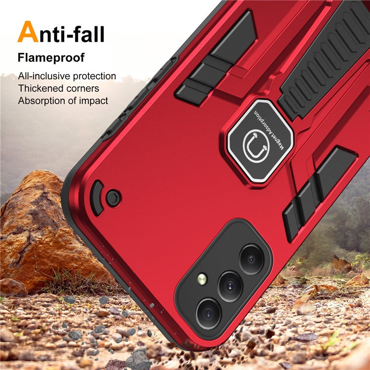 For Samsung Galaxy A34 5G Case Anti-drop PC + TPU Kickstand Phone Cover - Red