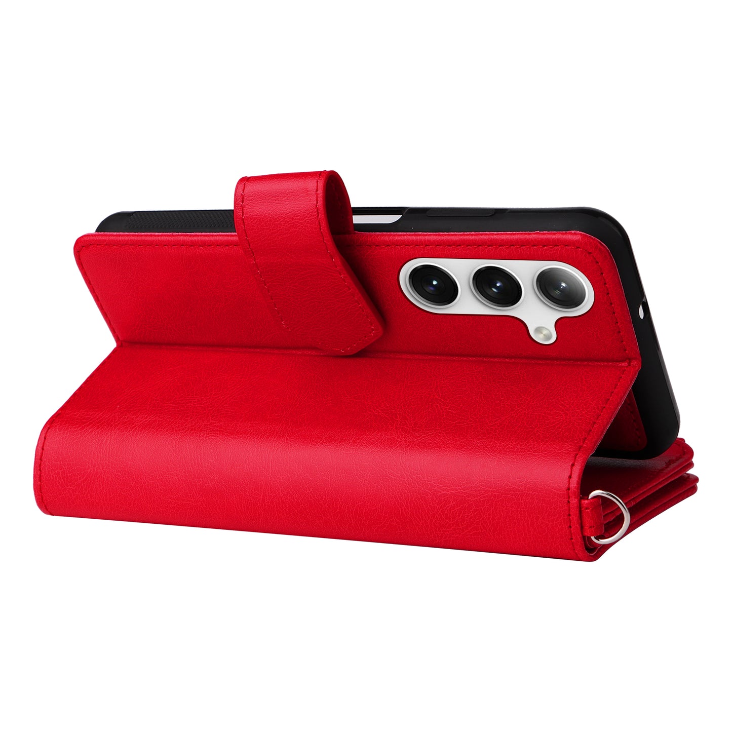 KT Multi-functional Series-4 for Samsung Galaxy S24+ Case Detachable 2-in-1 PU Leather Phone Cover - Red