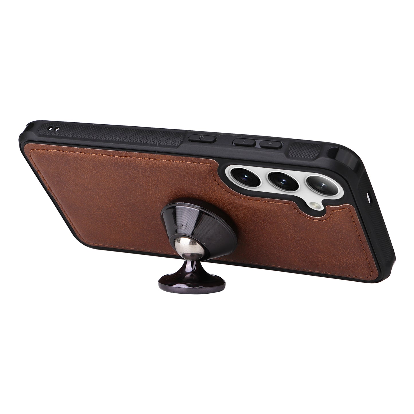 KT Multi-functional Series-4 for Samsung Galaxy S24+ Case Detachable 2-in-1 PU Leather Phone Cover - Brown