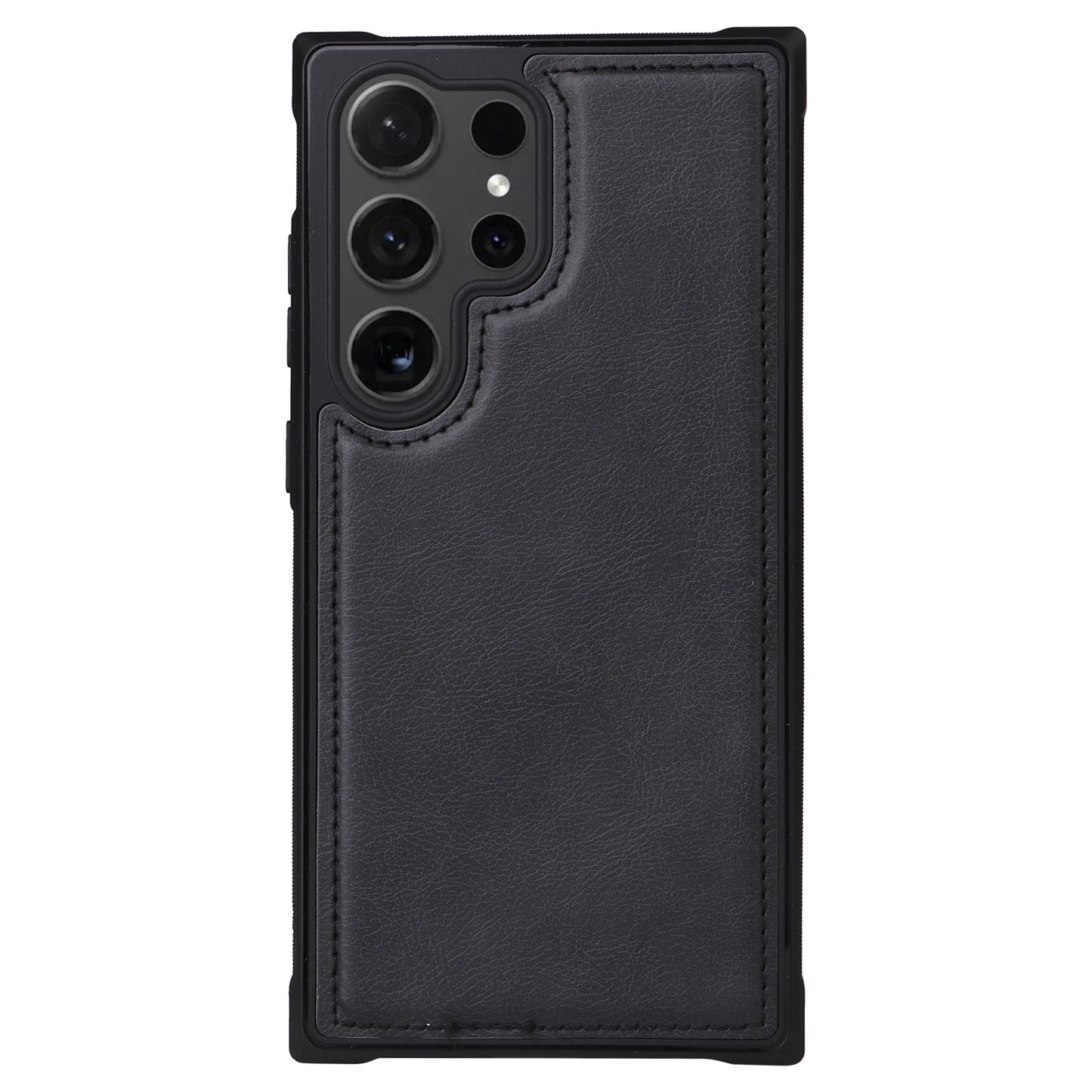 KT Multi-functional Series-4 for Samsung Galaxy S24 Ultra Case Magnetic Leather Zipper Pocket Phone Cover - Black