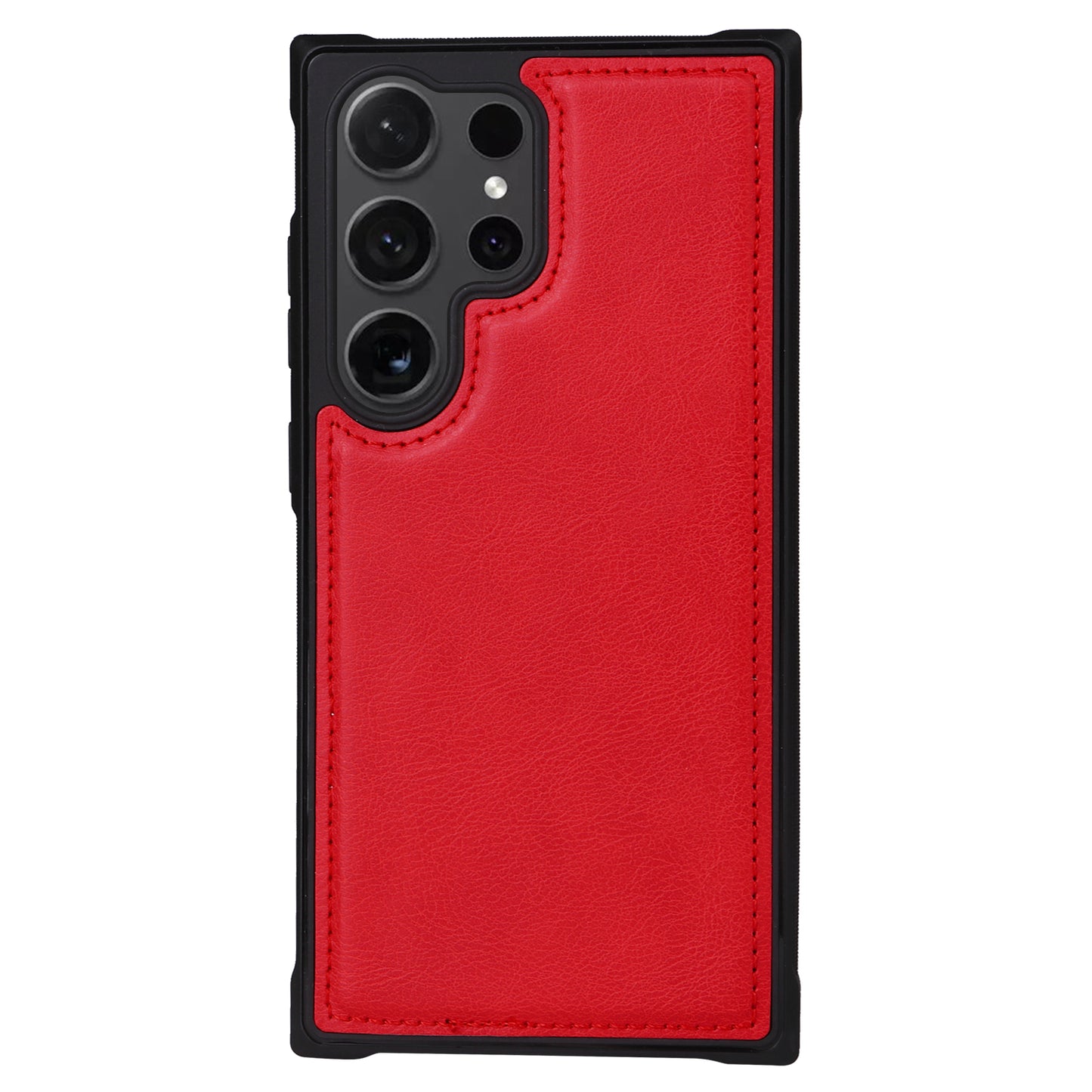 KT Multi-functional Series-4 for Samsung Galaxy S24 Ultra Case Magnetic Leather Zipper Pocket Phone Cover - Red