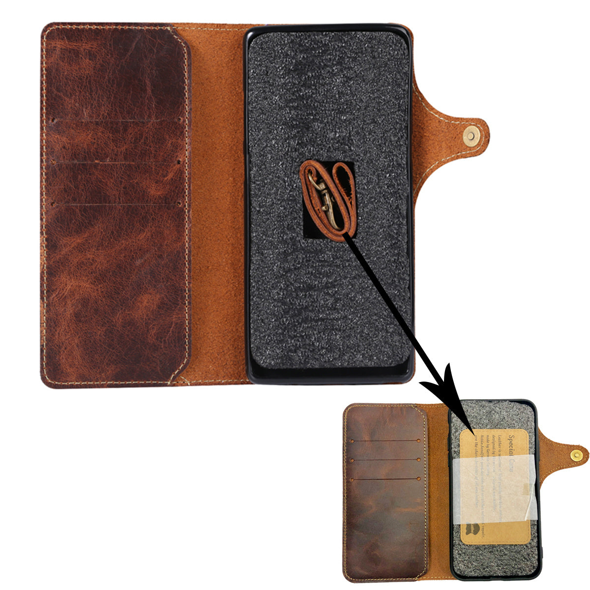 For Samsung Galaxy S24+ Magnetic Case Buckled Retro Oil Wax Phone Cover - Brown