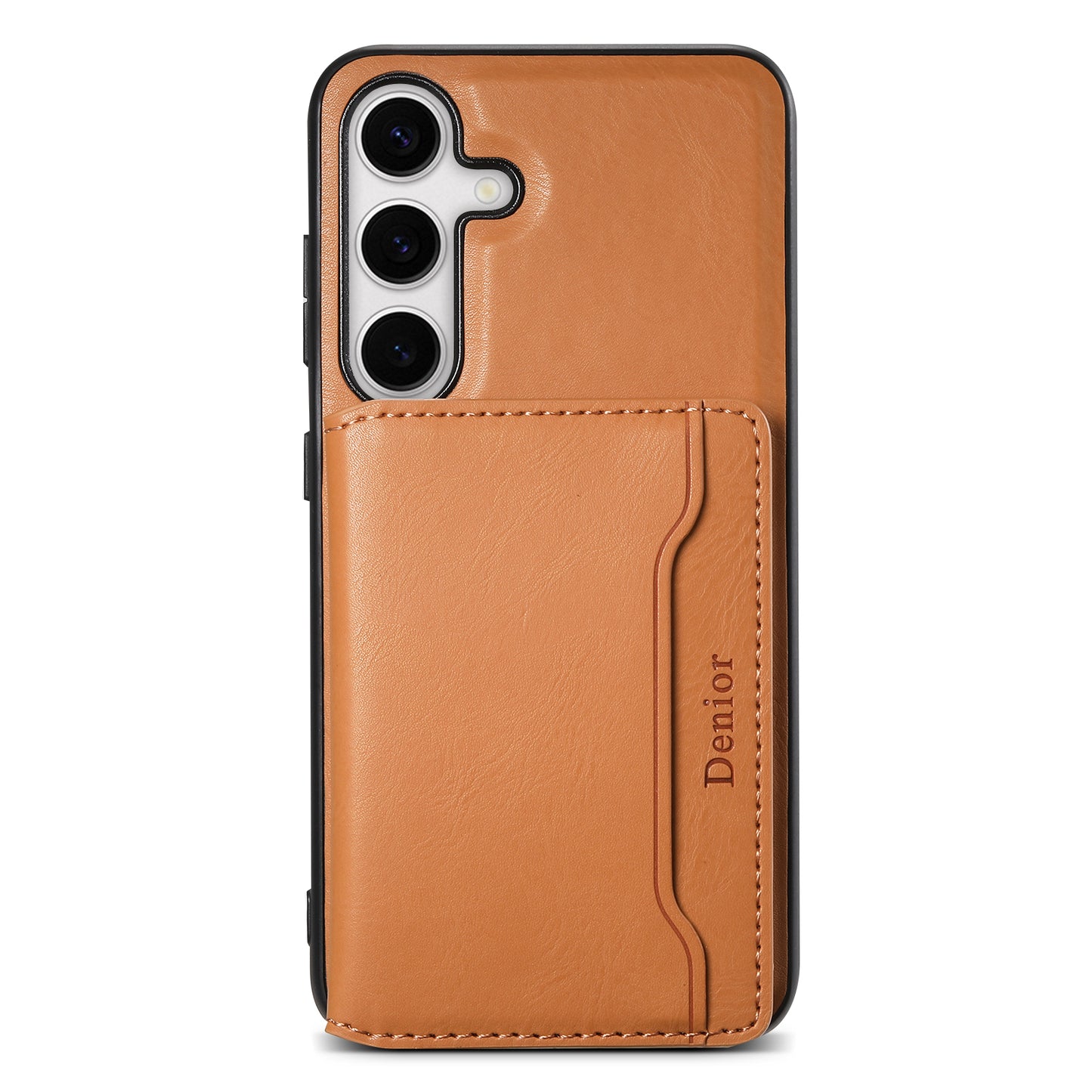DENIOR For Samsung Galaxy S24+ Phone Case Magnetic Protection Cover Detachable Card Bag - Khaki