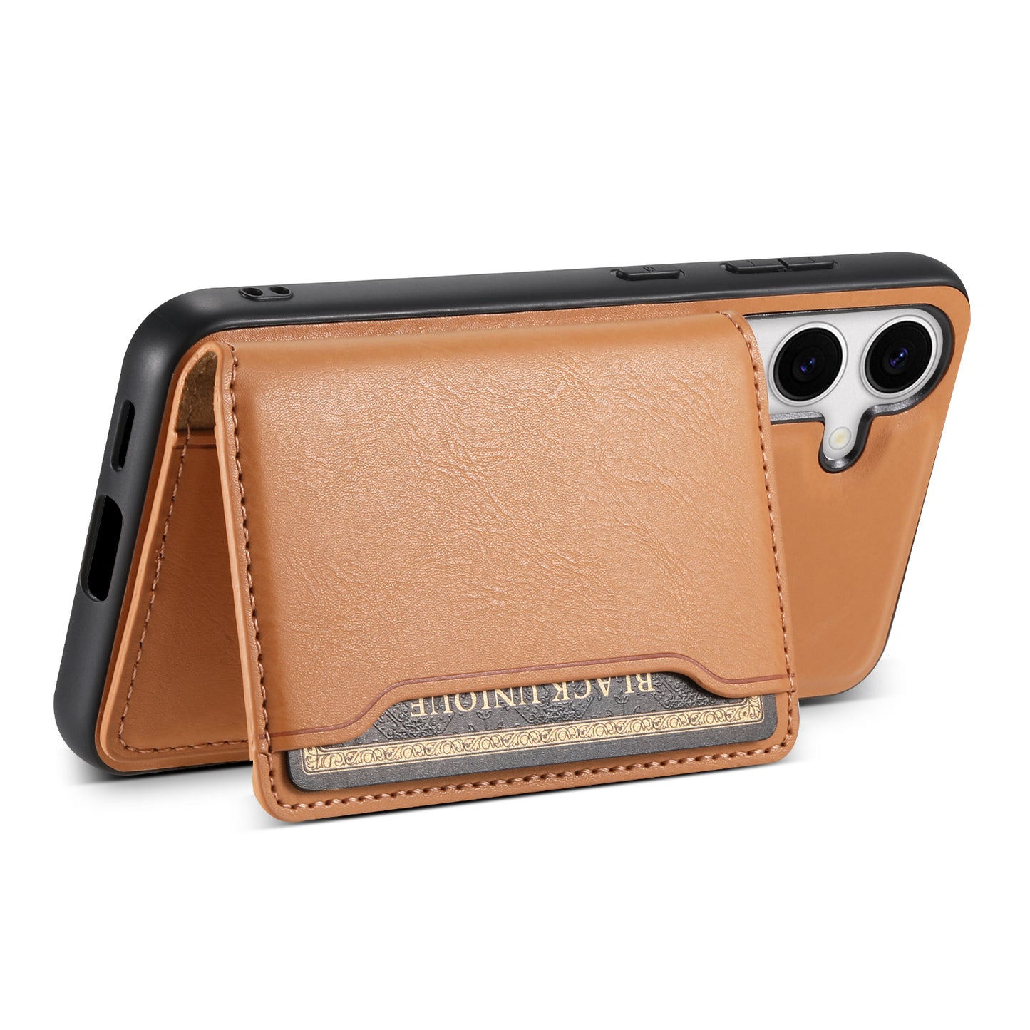 DENIOR For Samsung Galaxy S24+ Phone Case Magnetic Protection Cover Detachable Card Bag - Khaki