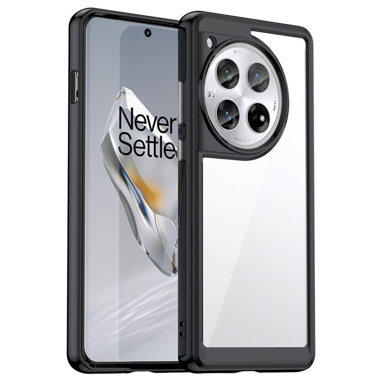 For OnePlus 12 5G Case Slim-Fit TPU+Acrylic Shockproof Phone Guard Cover - Black