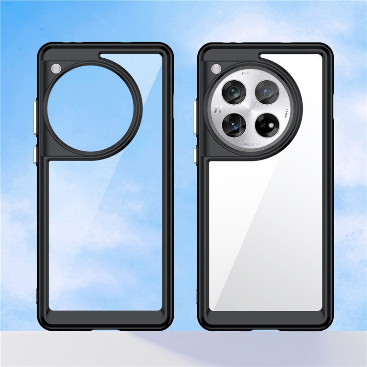 For OnePlus 12 5G Case Slim-Fit TPU+Acrylic Shockproof Phone Guard Cover - Black