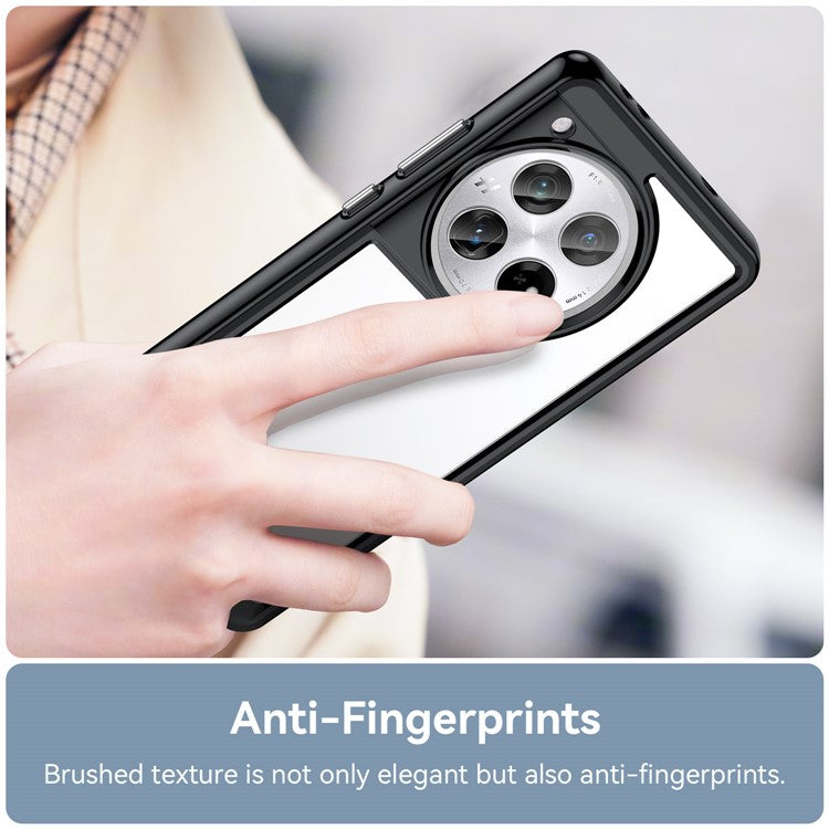 For OnePlus 12 5G Case Slim-Fit TPU+Acrylic Shockproof Phone Guard Cover - Black