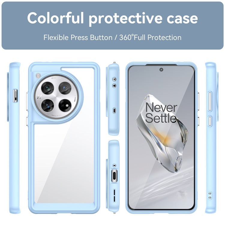 For OnePlus 12 5G Case Slim-Fit TPU+Acrylic Shockproof Phone Guard Cover - Blue