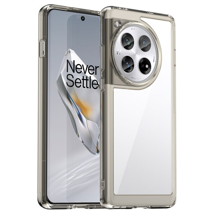 For OnePlus 12 5G Case Slim-Fit TPU+Acrylic Shockproof Phone Guard Cover - Transparent Grey