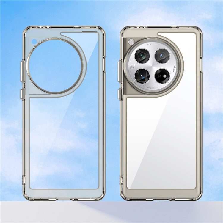 For OnePlus 12 5G Case Slim-Fit TPU+Acrylic Shockproof Phone Guard Cover - Transparent Grey