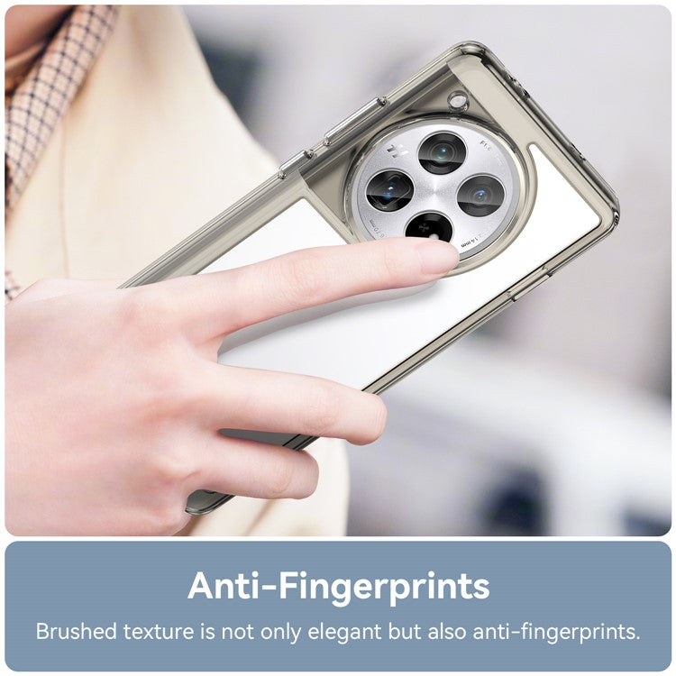 For OnePlus 12 5G Case Slim-Fit TPU+Acrylic Shockproof Phone Guard Cover - Transparent Grey