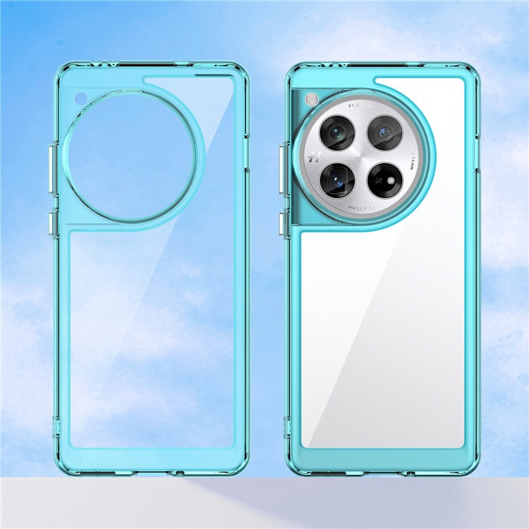 For OnePlus 12 5G Case Slim-Fit TPU+Acrylic Shockproof Phone Guard Cover - Transparent Blue