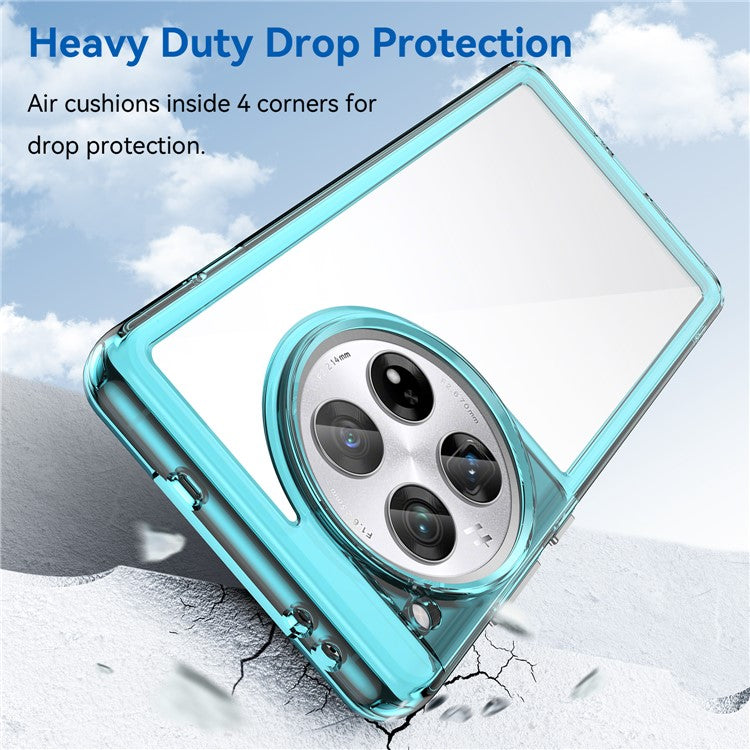 For OnePlus 12 5G Case Slim-Fit TPU+Acrylic Shockproof Phone Guard Cover - Transparent Blue