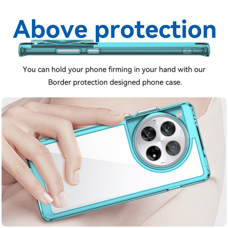 For OnePlus 12 5G Case Slim-Fit TPU+Acrylic Shockproof Phone Guard Cover - Transparent Blue