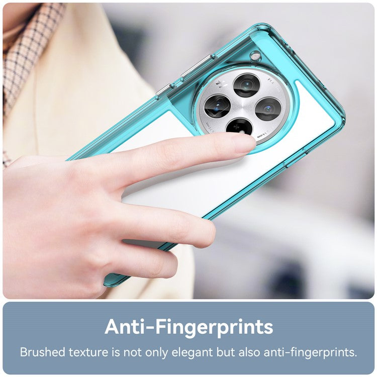 For OnePlus 12 5G Case Slim-Fit TPU+Acrylic Shockproof Phone Guard Cover - Transparent Blue