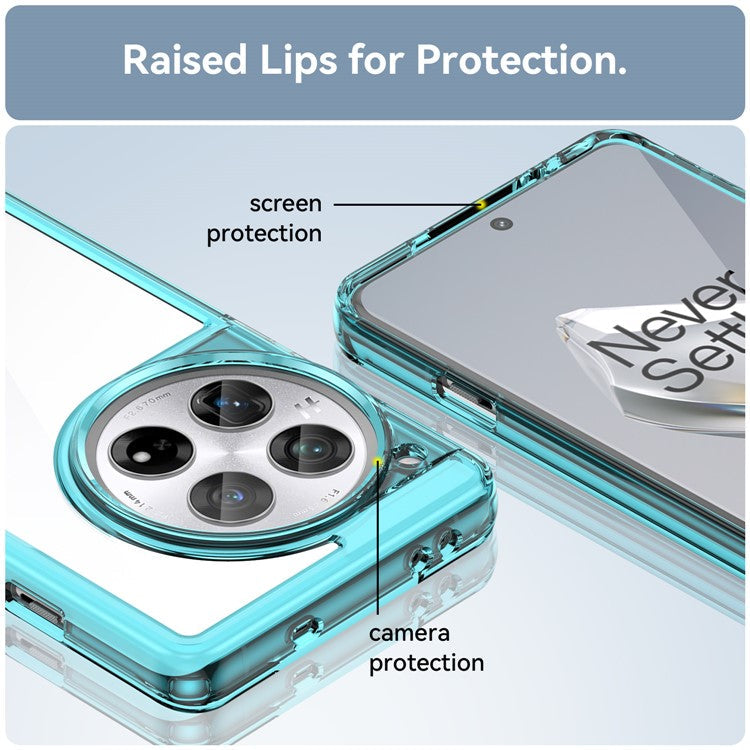 For OnePlus 12 5G Case Slim-Fit TPU+Acrylic Shockproof Phone Guard Cover - Transparent Blue