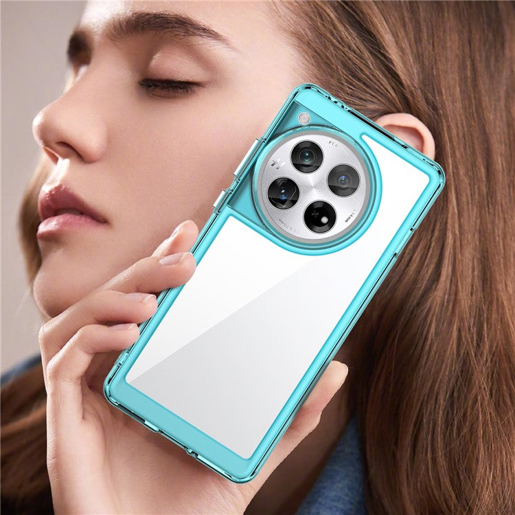 For OnePlus 12 5G Case Slim-Fit TPU+Acrylic Shockproof Phone Guard Cover - Transparent Blue