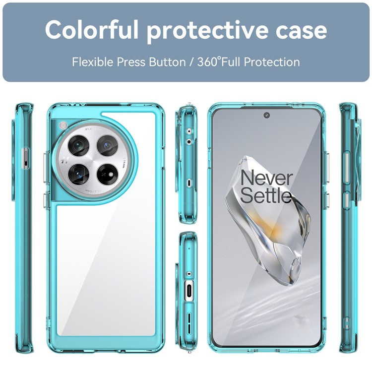 For OnePlus 12 5G Case Slim-Fit TPU+Acrylic Shockproof Phone Guard Cover - Transparent Blue