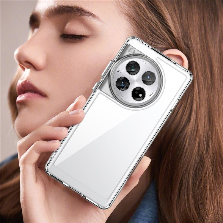 For OnePlus 12 5G Case Slim-Fit TPU+Acrylic Shockproof Phone Guard Cover - Transparent