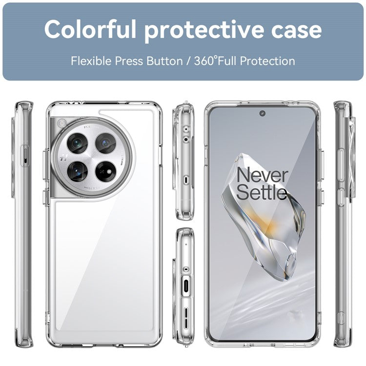 For OnePlus 12 5G Case Slim-Fit TPU+Acrylic Shockproof Phone Guard Cover - Transparent