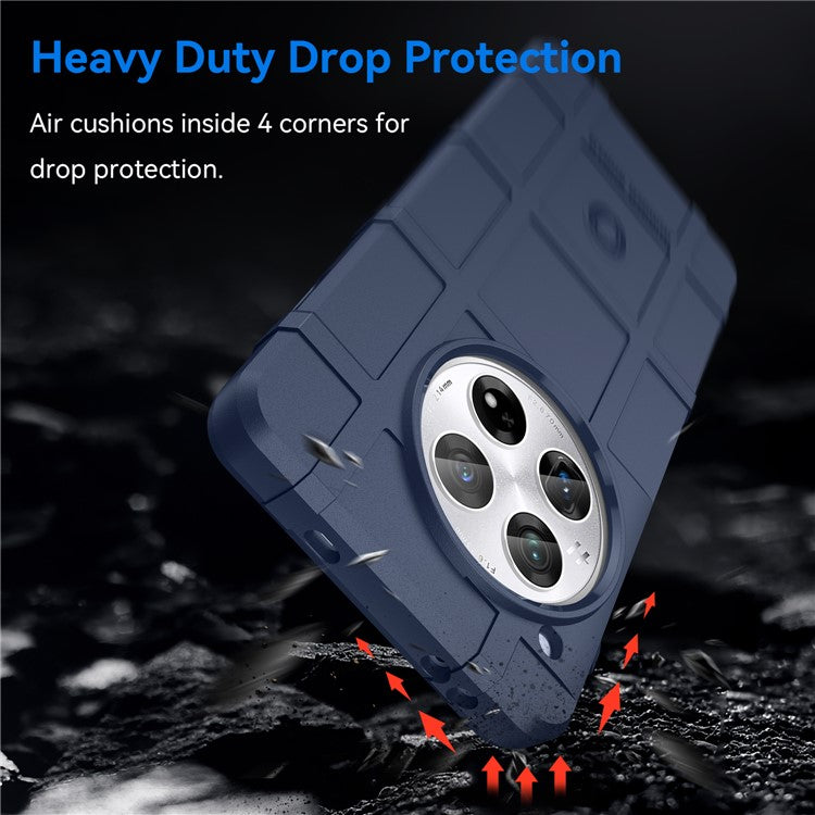 For OnePlus 12 5G Case Anti-Scratch Square Grid TPU Shell Phone Cover - Blue