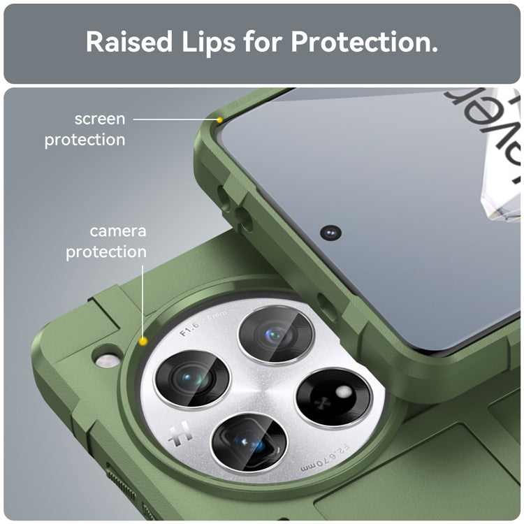 For OnePlus 12 5G Case Anti-Scratch Square Grid TPU Shell Phone Cover - Green