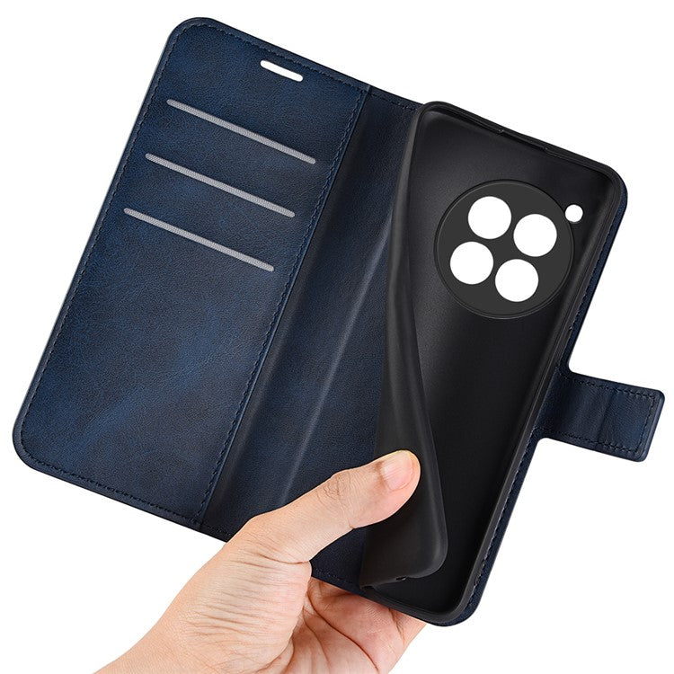 For OnePlus 12 5G PU Leather Folio Cover Magnetic Buckle Flip Phone Case Wallet - Blue