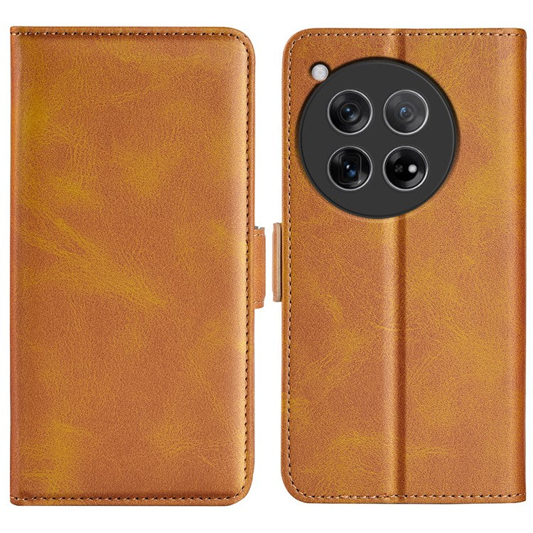 For OnePlus 12 5G Leather Flip Wallet Case Folio Stand View Phone Cover - Yellow