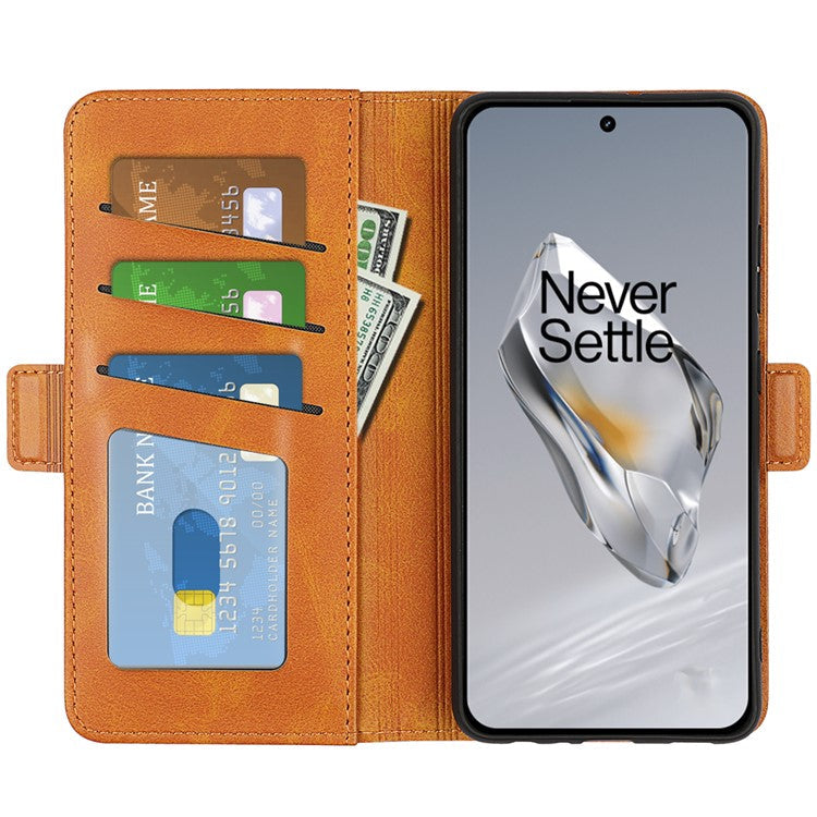 For OnePlus 12 5G Leather Flip Wallet Case Folio Stand View Phone Cover - Yellow