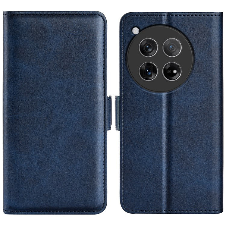For OnePlus 12 5G Leather Flip Wallet Case Folio Stand View Phone Cover - Blue