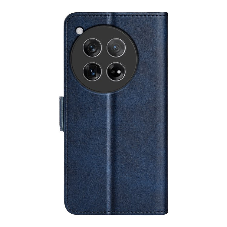 For OnePlus 12 5G Leather Flip Wallet Case Folio Stand View Phone Cover - Blue