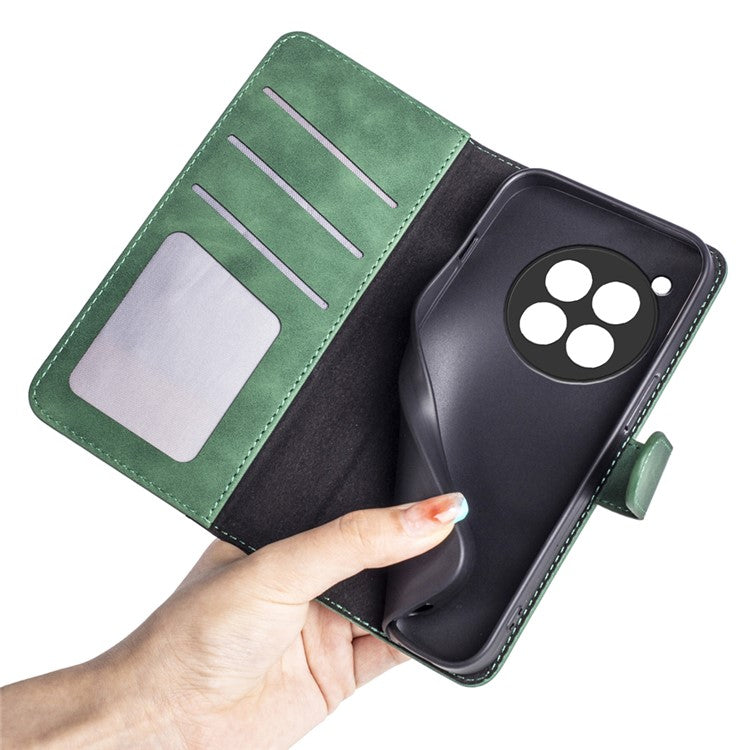 For OnePlus 12 5G Wallet PU Leather Case Color Splicing Phone Cover - Green