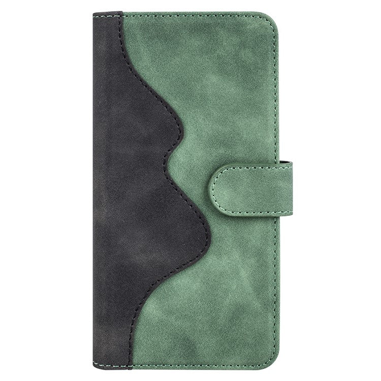 For OnePlus 12 5G Wallet PU Leather Case Color Splicing Phone Cover - Green